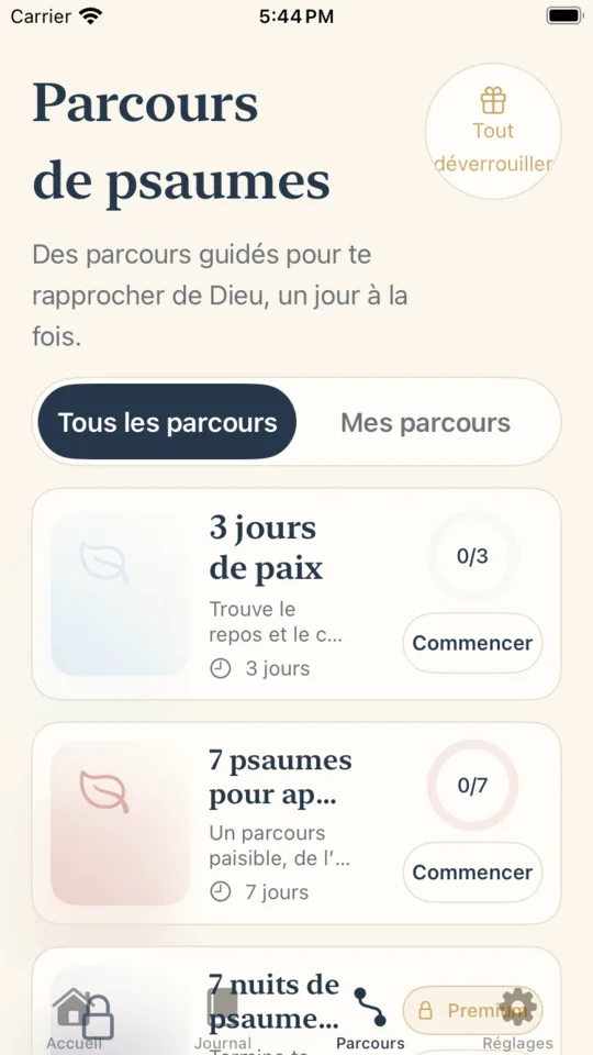 Parcours de psaumes
